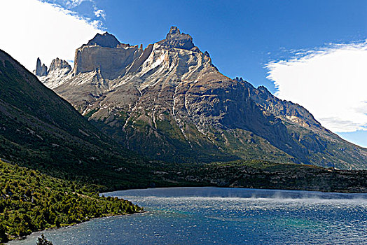 智利,巴塔哥尼亚,托雷德裴恩国家公园,湖