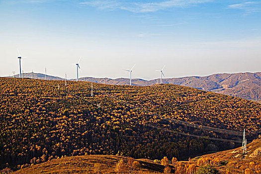 山坡山的风力发电站