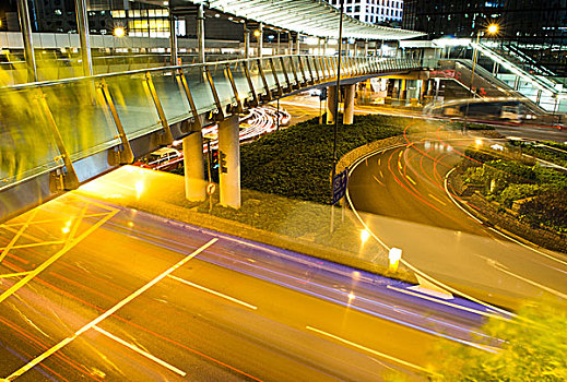 交通,现代,城市,夜晚,香港