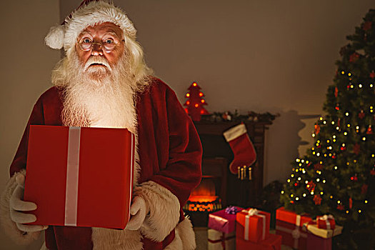 吃惊,圣诞老人,递送,发光,礼物