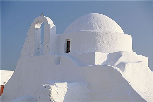 教堂,米克诺斯岛,基克拉迪群岛,希腊