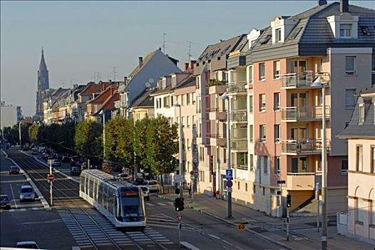 法国,阿尔萨斯,斯特拉斯堡,有轨电车
