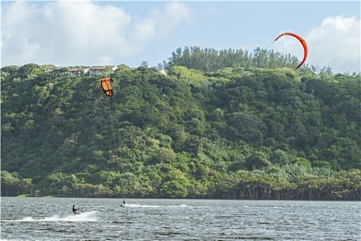 风筝冲浪,泻湖,海浪