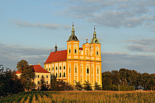 巴洛克,教堂,靠近,奥洛摩兹,捷克共和国,欧洲