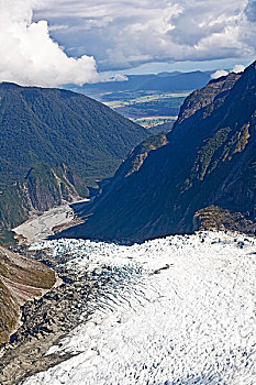 冰河,山峦,新西兰