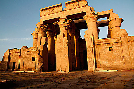 非洲,埃及,科昂波,日落,一对,庙宇,建造,朝代