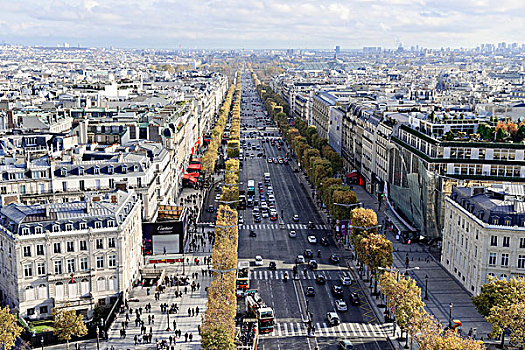风景,拱形,道路,香榭丽舍大街,巴黎,法国,欧洲