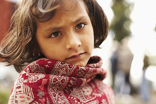女孩,肖像,波卡拉,尼泊尔
