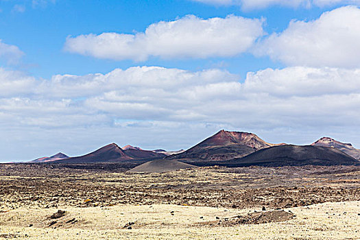 火山地貌,蒙大拿,蒂玛法雅国家公园,兰索罗特岛,加纳利群岛,西班牙