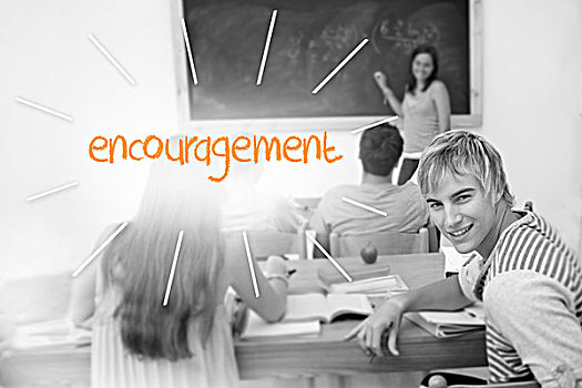 鼓励,学生,教室