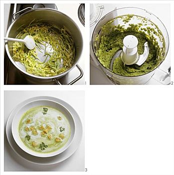 制作,新鲜,豌豆汤