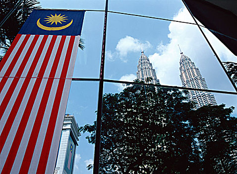 双子塔,反射,帘,墙壁,商业建筑,吉隆坡,马来西亚