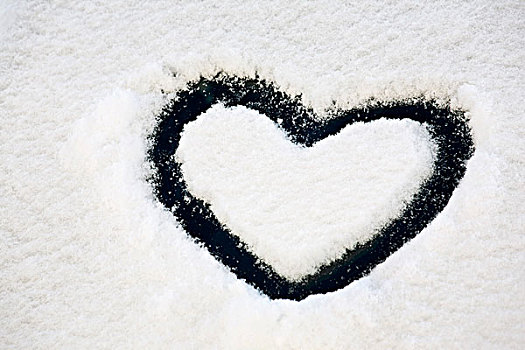心形,雪中,挡风玻璃,交通工具,卡尔加里,艾伯塔省,加拿大