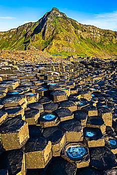 玄武岩,柱子,巨人堤,靠近,安特里姆郡,北爱尔兰,英国