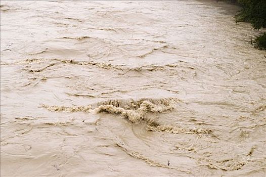 洪水,桥,靠近,夏天,2005年