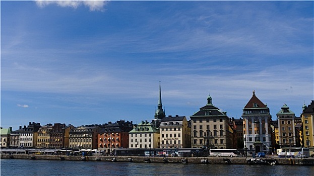 宫殿,斯德哥尔摩,老城,面对,水