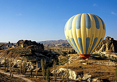 土耳其,卡帕多西亚,岩石构造,热气球