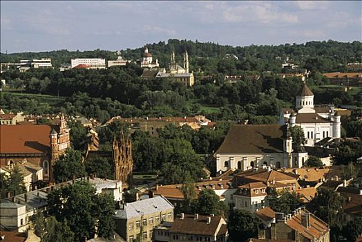 维尔纽斯,俯视图,城市,东正教,圣徒