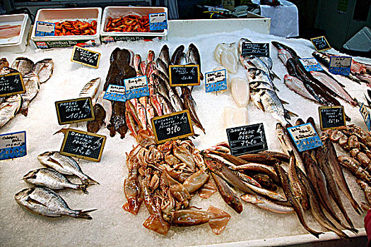 法国,朗格多克-鲁西永大区,纳博讷,鱼肉,中心,大棚市场