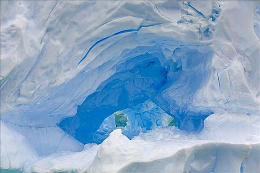 冰山,深蓝,线条,水,结冰,缝隙,冷冻,西部,南极