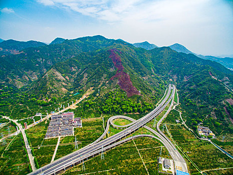 高速公路,田园,道路,山,绿色