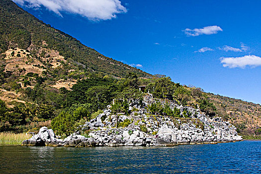 危地马拉,西高地,阿蒂特兰湖,风景,岸边