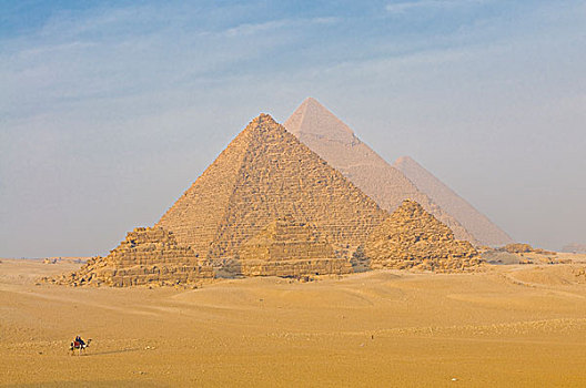 埃及,吉萨,金字塔,孤单,骑骆驼