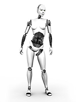 机器人,女人,站立
