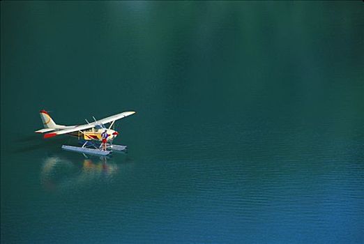 飞钓,水上飞机,鹿角,湖,东南部