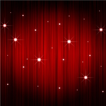 红色,帘,闪闪发光,星