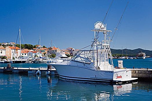 船,海洋,捕鱼,乡村,岛屿,达尔马提亚,克罗地亚,欧洲