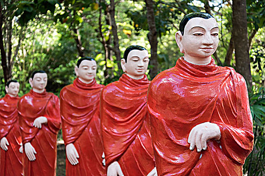 雕塑,僧侣,庙宇,阿努拉德普勒,斯里兰卡,亚洲