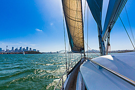 向前看,中央商务区,悉尼,帆船,悉尼港,新南威尔士,澳大利亚