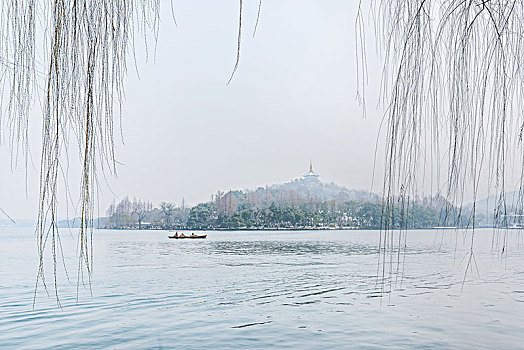 杭州西湖冬天,雪景