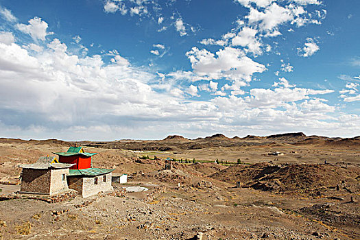 寺院,河谷,中心,荒芜,省,蒙古,亚洲