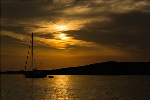 日落,帕罗斯岛,希腊