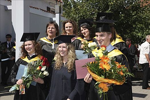 学生,毕业典礼,大学,考纳斯,立陶宛,波罗的海国家,欧洲