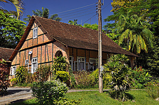 半木结构房屋,德国,乡村,巴西,南美