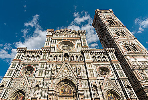 中央教堂,大教堂,圣玛丽,花,佛罗伦萨大教堂,钟楼,佛罗伦萨,托斯卡纳,意大利,欧洲
