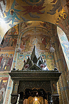 镶嵌图案,墙壁,室内,教堂,溢出,血,彼得斯堡,俄罗斯