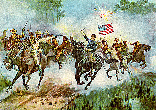骑手,西班牙人,古巴,战争,1898年,艺术家,未知