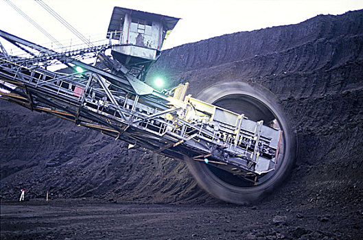 矿,煤,减少,支持,碎石,堆积,挖掘机,煤碳业