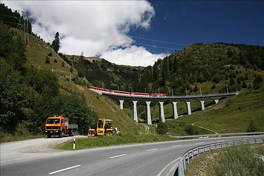 建筑工程,地铁,停止,隧道,驾驶,工作,卡车,红色,列车,背景,瑞士