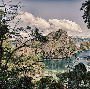 菲律宾,风景,悬崖,漂亮,天堂湾,热带,泻湖