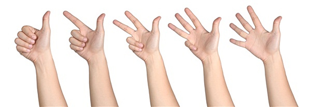 手势,姿势,数字,1-5岁,隔绝