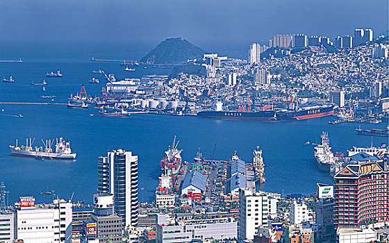 俯拍,城市,首尔,韩国