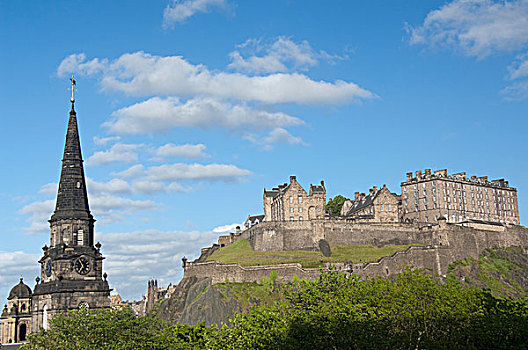 苏格兰,爱丁堡,历史,山顶,爱丁堡城堡,风景,钟楼