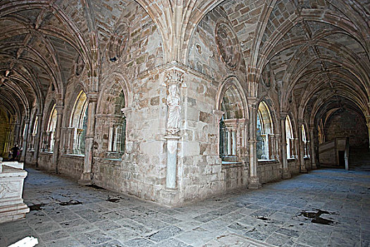 哥特式,回廊,雕塑,大教堂,葡萄牙,2009年