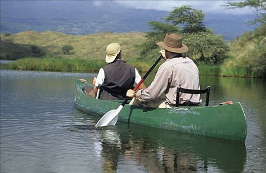 独木舟,湖,攀升,阿鲁沙,国家公园,坦桑尼亚