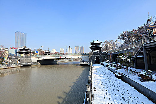 北门桥,运河,雪景
